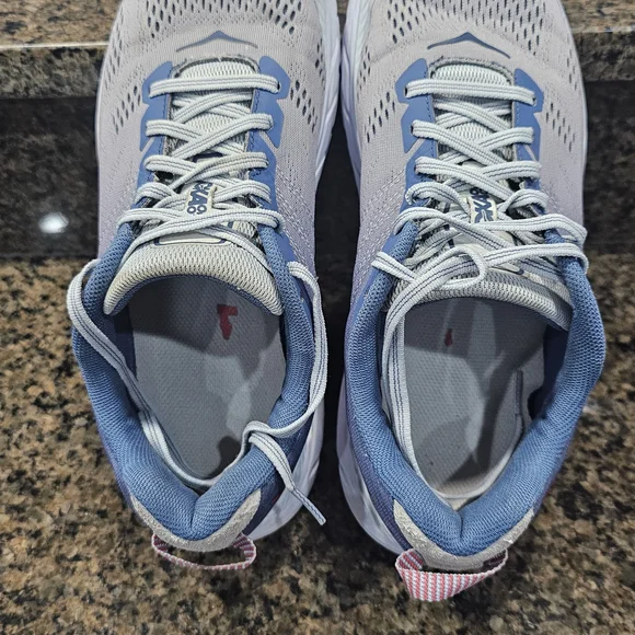 Hoka One One Women's Clifton 6 - Blue, Gray, and Red Accents - Picture 2 of 6